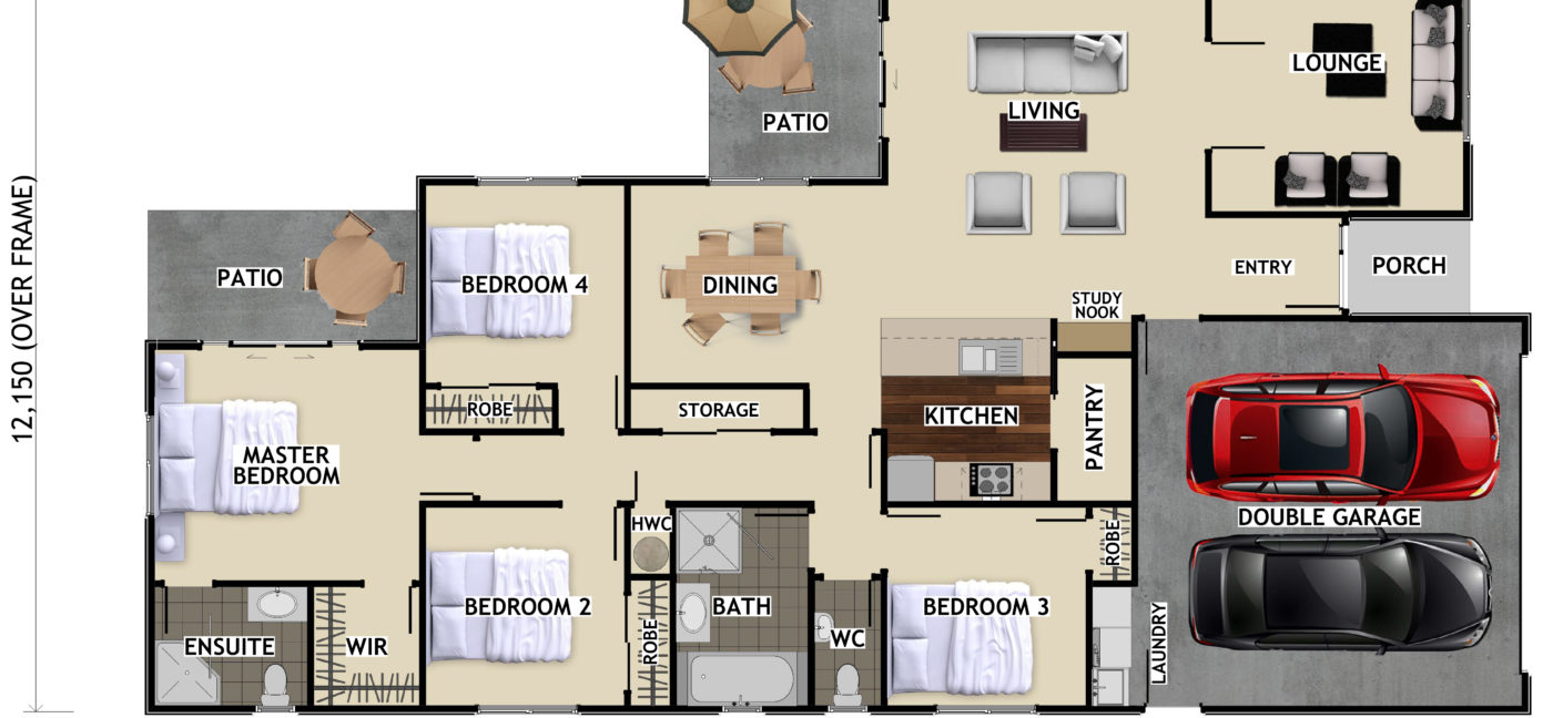 Eddie Plans  Grantham Coloured Floor Plan