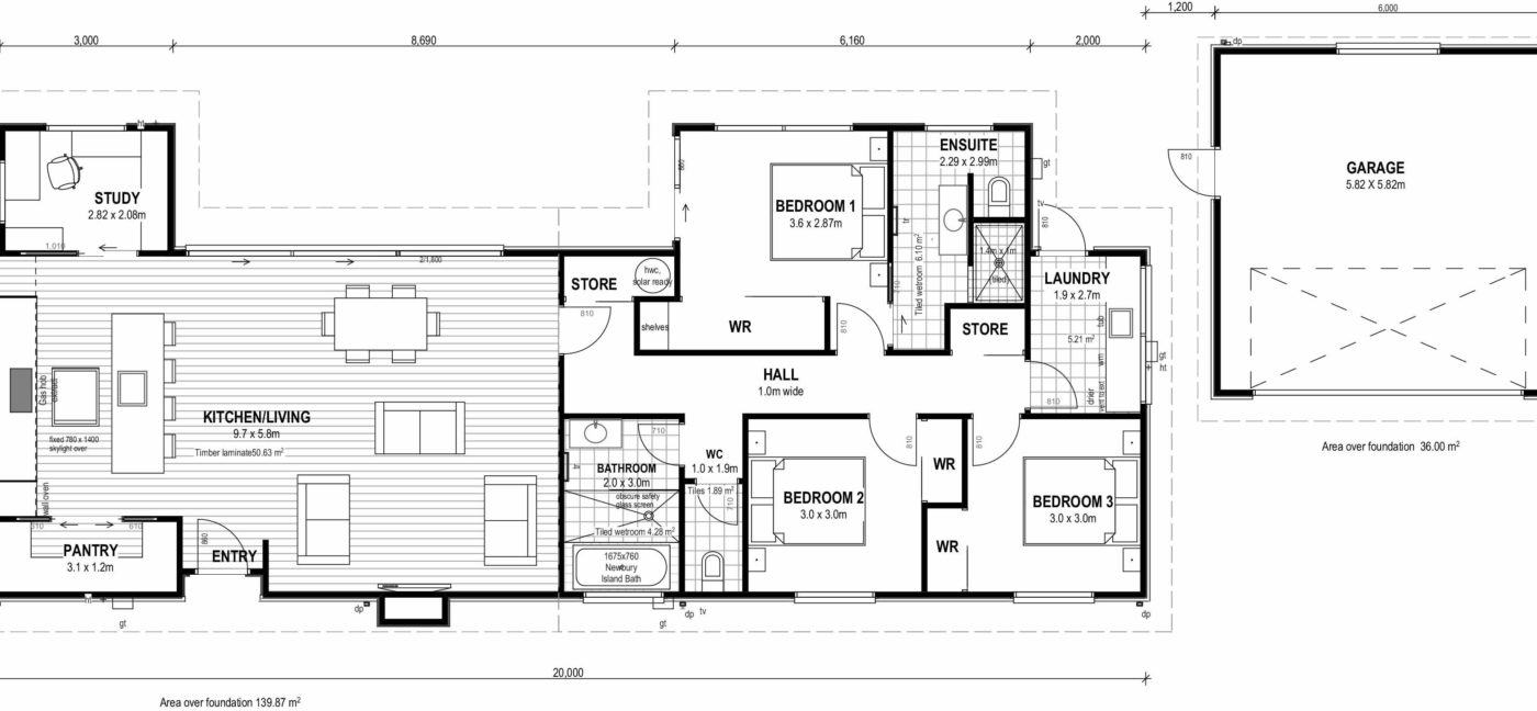 Nats Version 3 Bedroom Option For Detached Garage Plan